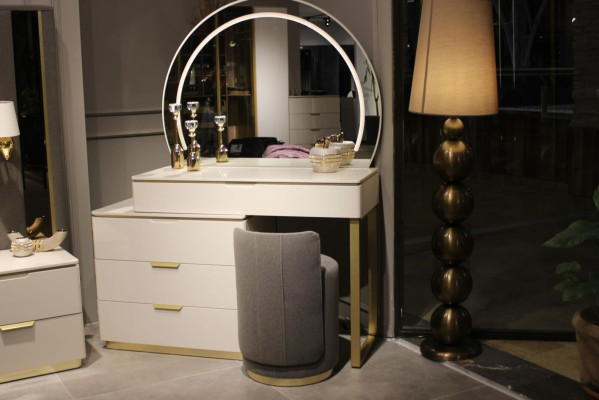Dressing table set console mirror bedroom furniture design stool 3 pieces. new
