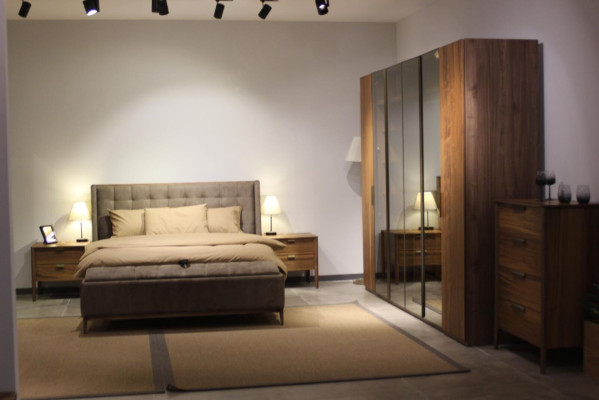 Designer Bedroom Set Luxury Bed 2x Bedside table Wood Complete new 3 pcs.