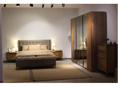 Designer Bedroom Set Luxury Bed 2x Bedside table Wood Complete new 3 pcs.
