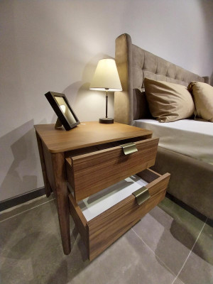 Designer Bedroom Set Luxury Bed 2x Bedside table Wood Complete new 3 pcs.