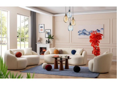 Living room set 3 pieces. Designer Sofa set 4+3+1 Seat Living landscape