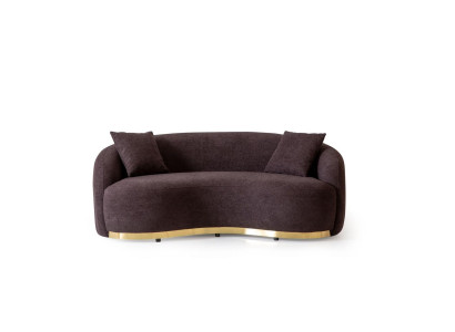 Living room furniture Luxury Sofa 3 - Seater Design Brown Soft Sofa Upholstery Textile 230cm