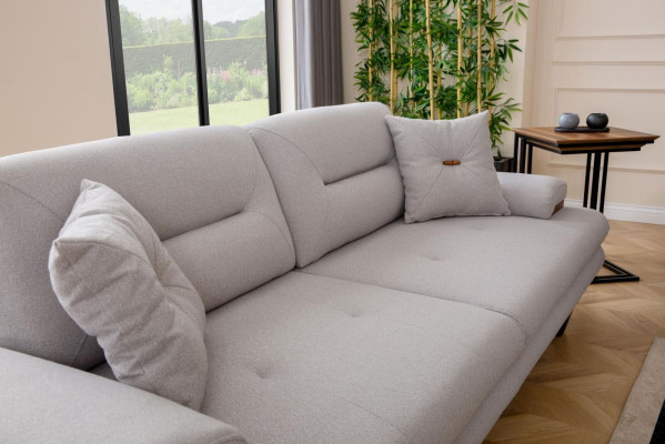 Designer Gray Sofa 3 Seat Modern Style Furniture in Living room 238cm Couches