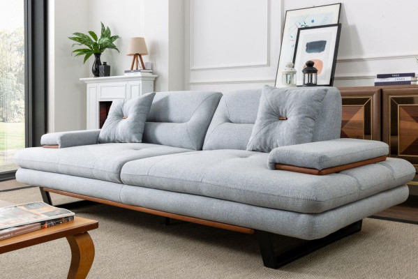 Modern Furniture Living room Sofa 3 Seater gray xxl big Designer 238cm Furniture
