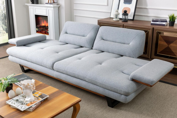 Modern Furniture Living room Sofa 3 Seater gray xxl big Designer 238cm Furniture