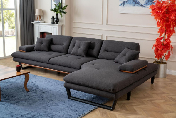 Designer gray Corner sofa L-shape Modern Furniture Living room Corner suite Sofa