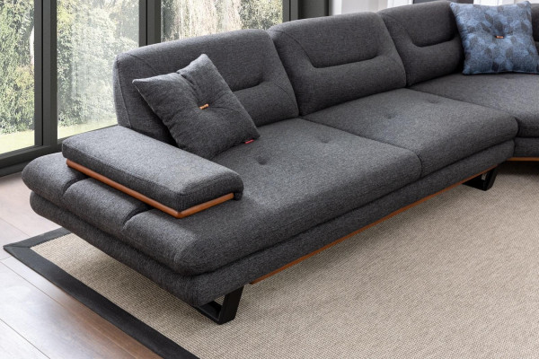 Designer 3 pcs. Living room set Corner sofa L-shape + 3 + 1 Seater Modern new