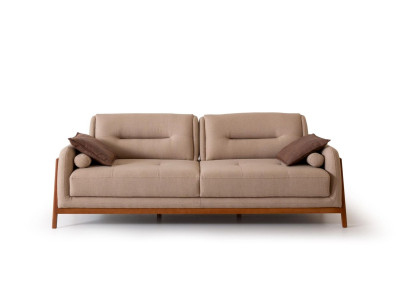 Designer Sofa 3 Seater Luxury Upholstery Brown Couch Living room Furniture