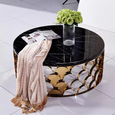 Black coffee table Living room table DEDesigner stainless steel table Gold table