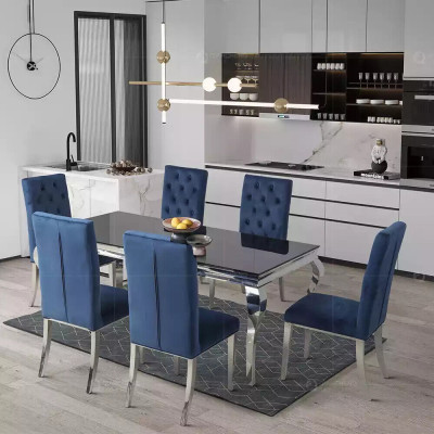 Gray Dining table Rectangular Dining room Table Luxury wooden tables Tables