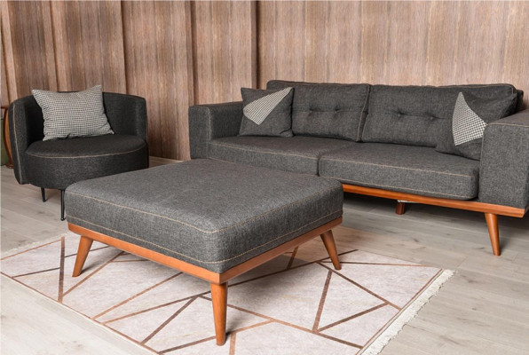 Gray Living room Corner sofa Noble Couch Seating group Luxury Furniture Modern Sofas