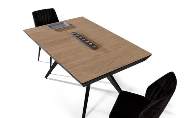 Kitchen table Dining room table Extendable Design Luxury Wood Brown Table