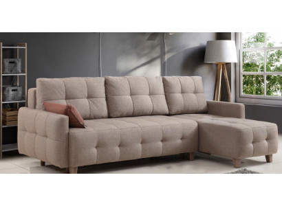Beige Corner sofa Upholstery Living landscape Textile sofas L-shape Suite new