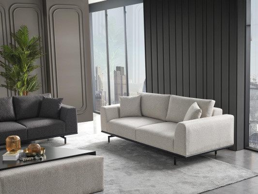 Modern white sofa set three seater armchair set upholstered furniture living room