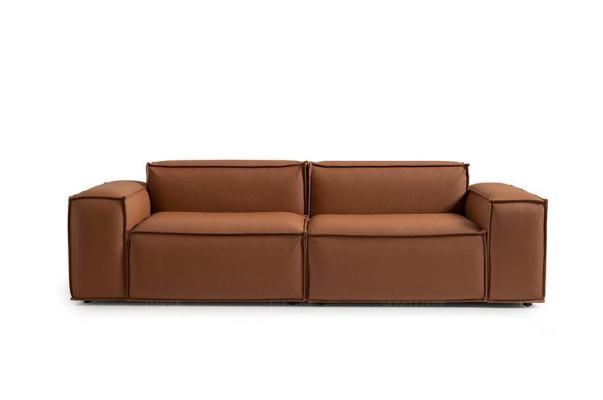Luxury three-seater sofa 3 seater brown upholstered sofa couch imitation leather new