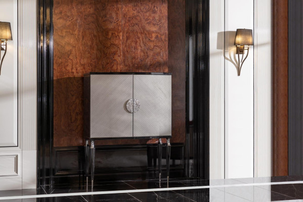 Bar Cabinet Wardrobe Bar Wooden Cabinet Gray Wood Living room Drinks Luxury