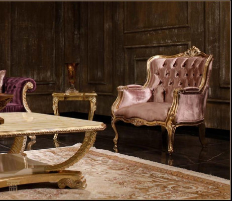 Classic Pink Chesterfield Sofa set 3-Seater Coffee table Armchair