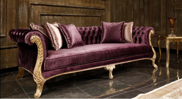 Classic Pink Chesterfield Sofa set 3-Seater Coffee table Armchair