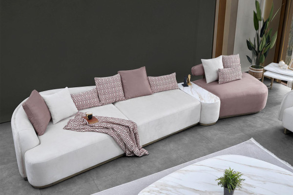 Living landscape fabric sofa pink large sofa upholstered sofa modern sofas