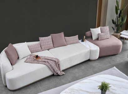 Living landscape fabric sofa pink large sofa upholstered sofa modern sofas
