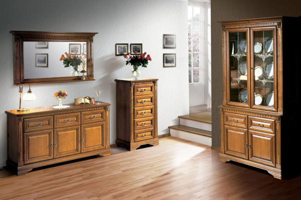 Living room Wardrobe Chest of drawers Italy Mirror Classic s Set 3pcs Wood