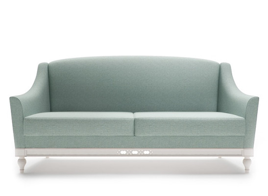 Chippendale Sofa 3 Seater Country House Fabric Sofa with Wood Designer Suite