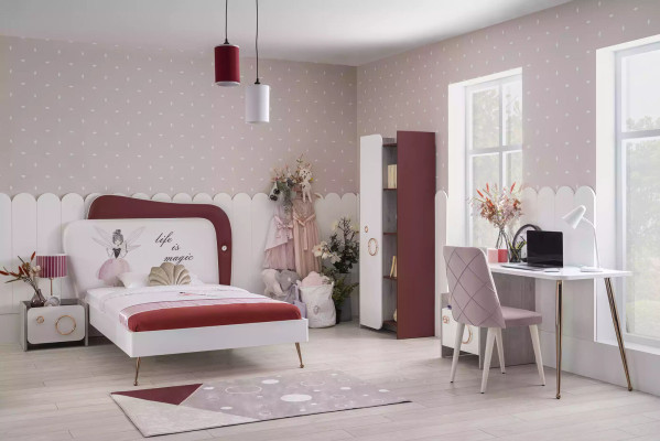 Children's furniture luxury children's room suite bed desk shelf 4 pieces