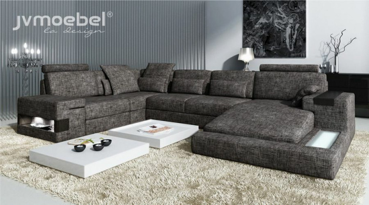 Modern Living room Design Corner sofa Furniture Corner sofa Textile upholstery Couch Sofa U-shape