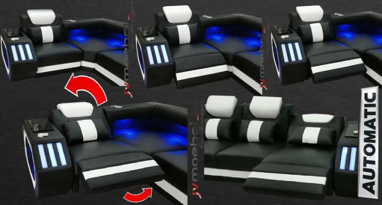 Design Leather Upholstery Seat Room Corner Living Sofa +USB Designer Suite Sofas new