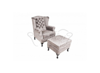 Stool Beige Designer Luxury Stool Upholstery Seat Textile Relax Side Sofa