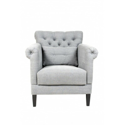 Armchair Club Lounge Designer Chair Upholstery Sofa 1 Seater Relax TV Gray