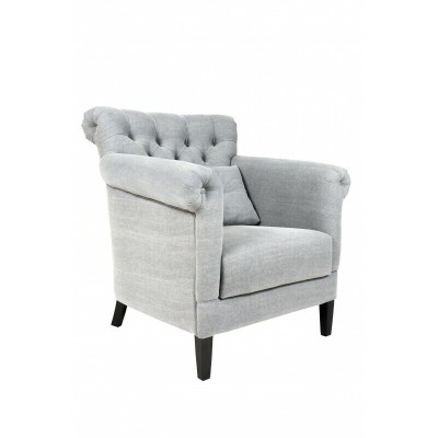 Armchair Club Lounge Designer Chair Upholstery Sofa 1 Seater Relax TV Gray
