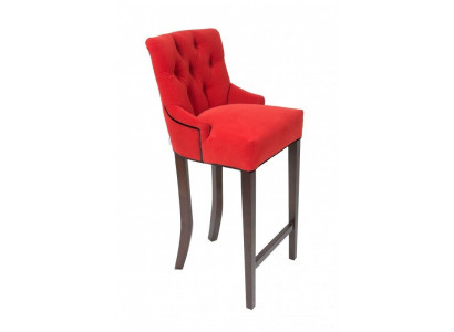 Red Chesterfield Bar Stools Designer Stool Set of 4 Upholstery Set Solid wood Chairs