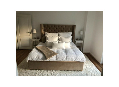 Chesterfield Bed Upholstery Double Hotel Beds Bedroom 140x200cm Brown new