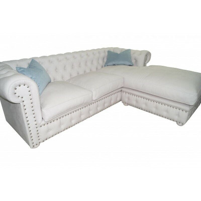Sofa Velvet Corner sofa Chesterfield Textile Fabric Corner sofa Upholstery Couch Corner suite