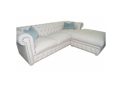 Sofa Velvet Corner sofa Chesterfield Textile Fabric Corner sofa Upholstery Couch Corner suite