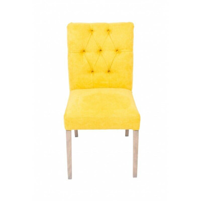 Modern Designer Chesterfield Chairs Yellow Chair Set Stylish Upholstered Chairs x10 pcs.