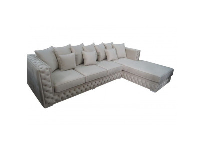 Chesterfield Design Sofa Corner sofa Upholstery Seat Corner suite Modern Textile