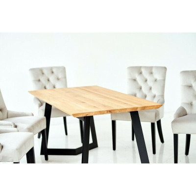 Design Dining room Table + 4 Chesterfield Armchairs Seat Group Chairs