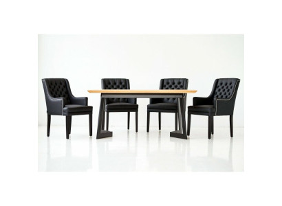Designer Dining room Table 4 Chesterfield Armchairs Seat Group Chairs