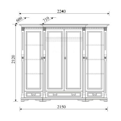 Classic Cabinets Wardrobe Wall Unit Wardrobe Solid Colonial Style O4D