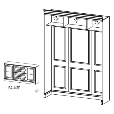 Classic panel with wall shelf and lighting bed wall wall covering BA-17