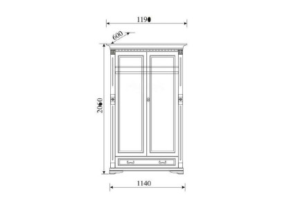 Classic Cabinets Wardrobe Wall Unit Wardrobe Solid Colonial Style O2D
