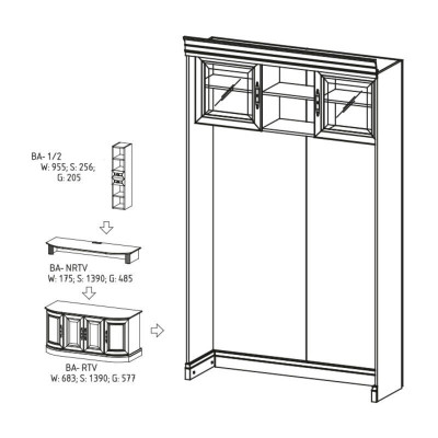 Classic panel with wall shelf and lighting bed wall wall covering BA-16