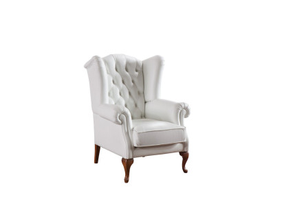 Chesterfield Wing Chair Armchair Upholstery TV Office Couch Genuine Leather CL-F3
