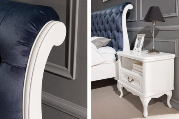 Chesterfield Bed Beds Double bed Marriage bed Italian Furniture Wood Textile Leather