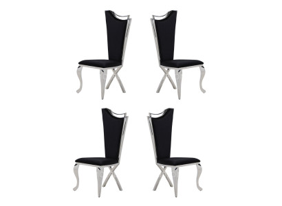 Set 4x Chairs Dining room chair Wood Luxury Dining room Fabric Modern Chairs