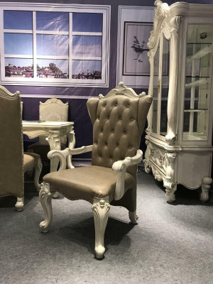 Chair Throne Armchair Wood Set Dining room Designer Antique Style Rococo Baroque