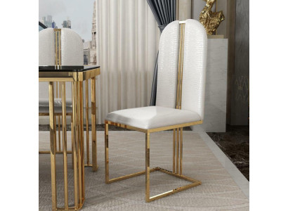 stainless steel Chair Dining room Leather Chair Chairs stainless steel Designer Gold