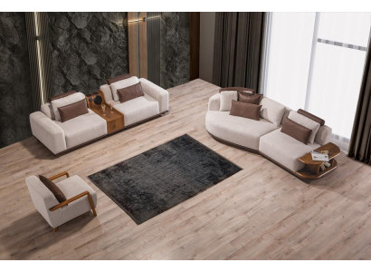 Beige Sofa set Modern Luxury Sofas 3+2 Seater Poslter Armchair 3pcs. set